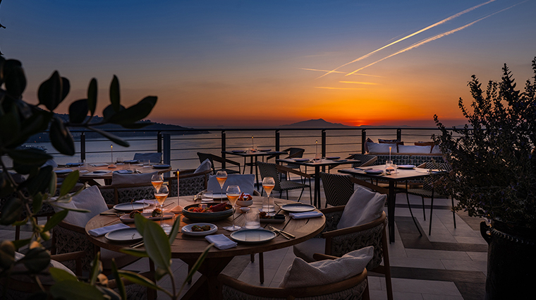 hotel mediterraneo sorrento vista skybar and dining sunset time