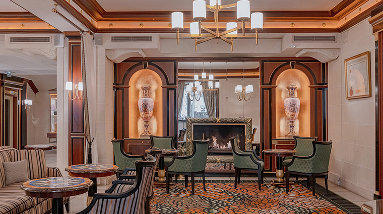 hotel napoleon paris lobby fireplace