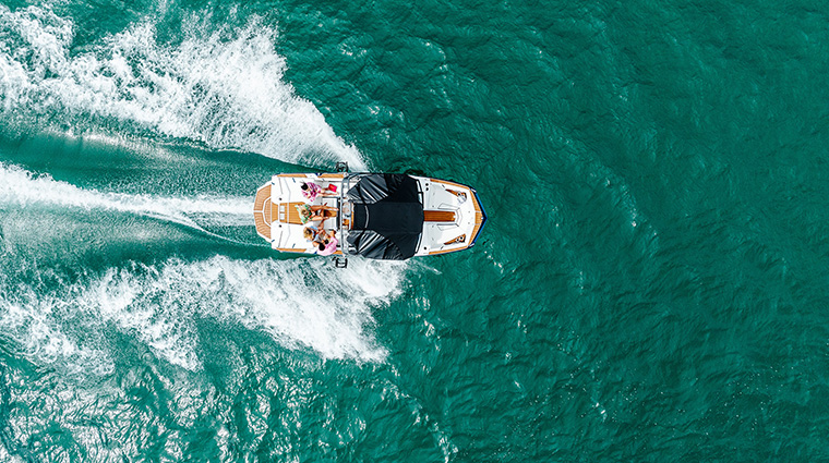 hotel schloss seefels aerial boat