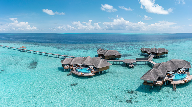 huvafen fushi ocean pavilions aerial