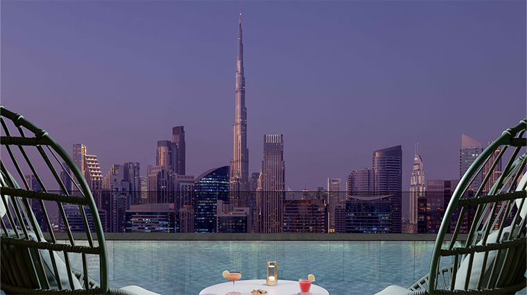 intercontinental residences dubai business bay dining city view