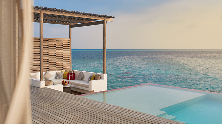 Jumeirah Maldives Olhahali Island Water villa Pool and Deck Area