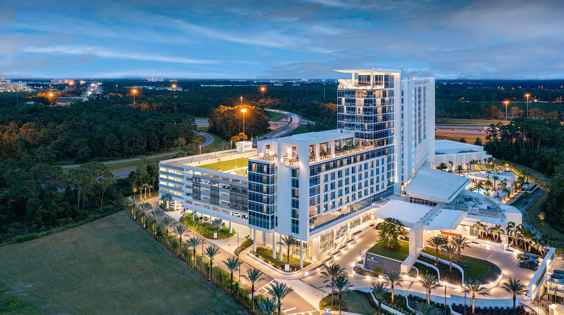 JW Marriott Orlando Bonnet Creek vista aérea del resort