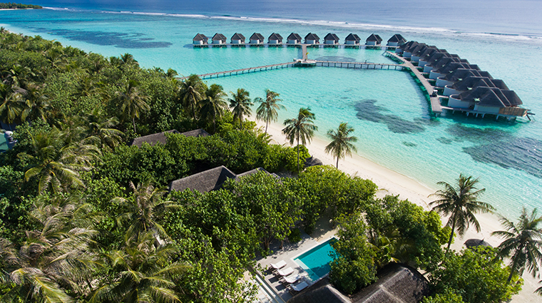 kanuhura maldives beach pool villa aerial