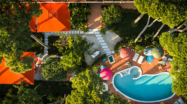 la serena hotel forte dei marmi15 aerial pool garden orange umbrellas 2