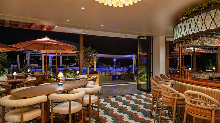 le royal meridien beach resort and spa outdoor seating blush wine and cocktail bar