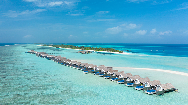 lux south ari atoll aerial villas