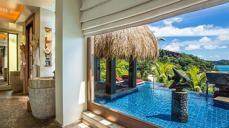 maia luxury resort bathroom view