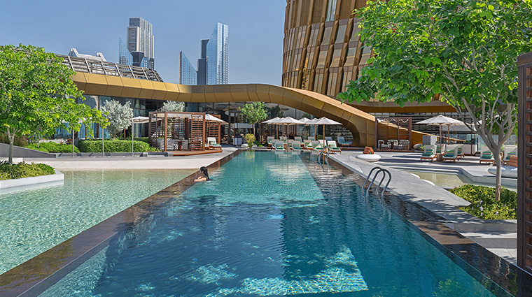 mandarin oriental downtown dubai outdoor lap pool