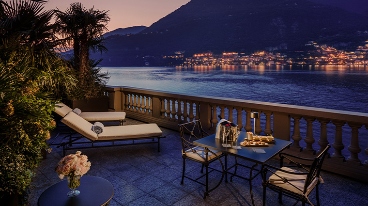 lake como Penthouse Suite Terrace Dusk