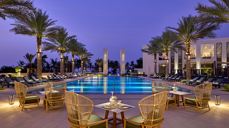 mandarin oriental muscat exterior night