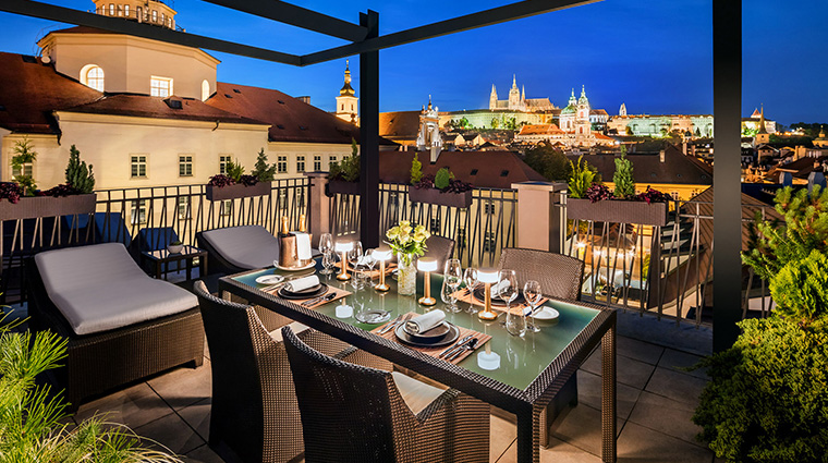 mandarin oriental prague presidential suite terrace night