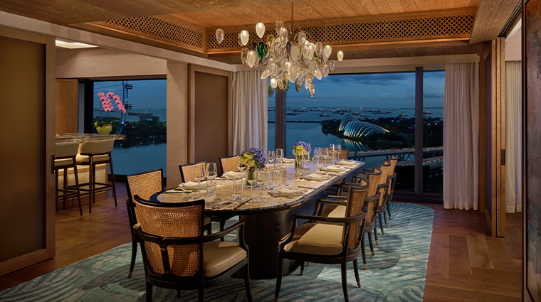 mandarin oriental singapore royal marina bay penthouse dining room 
