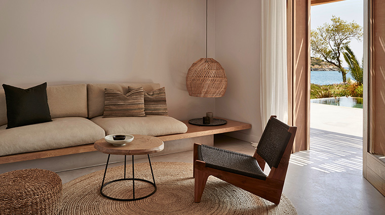 19 Minos Beach Art Hotel Living Area