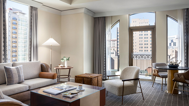 mokara hotel and spa river walk suite living area