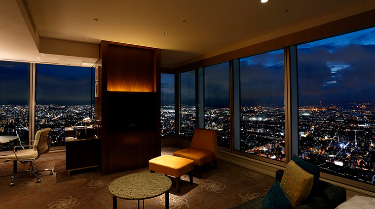 osaka marriott miyako hotel corner room night view