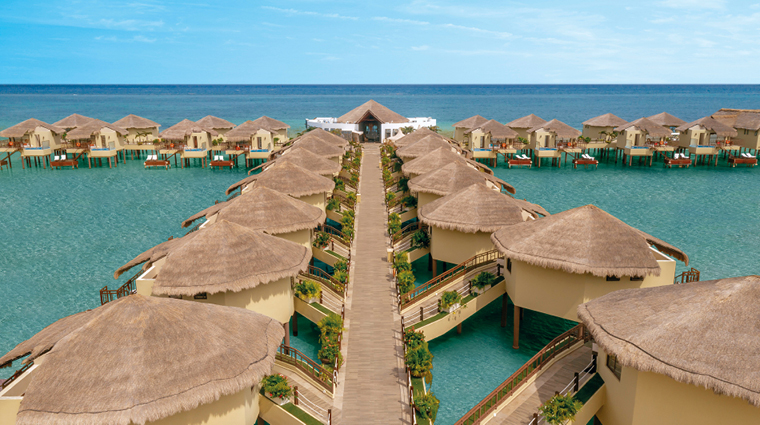 palafitos overwater bungalows exterior aerial