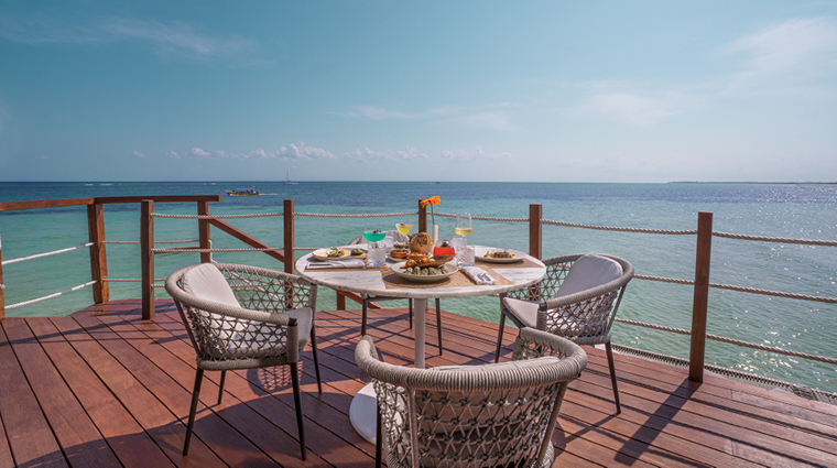 palafitos overwater bungalows terrace