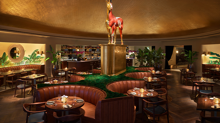 pao by paul qui Interior Dining Room and Golden Myth Unicorn