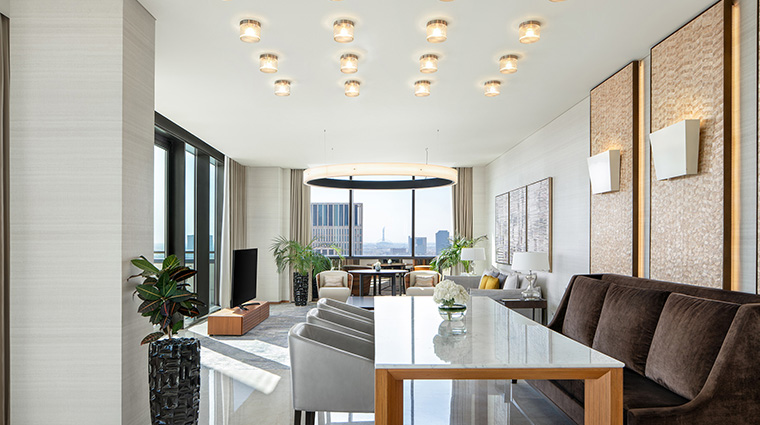 park hyatt doha diplomat suite dining and living area