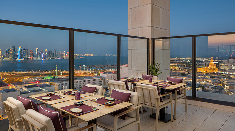 park hyatt doha sora rooftop terrace corner view