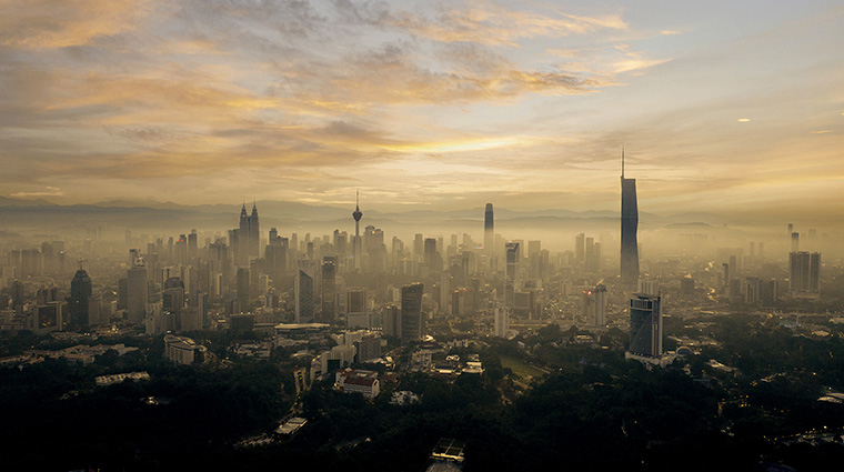 park hyatt kuala lumpur aerial sunset