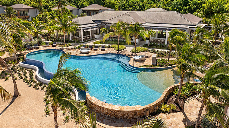 peter island resort aerial drakes pool