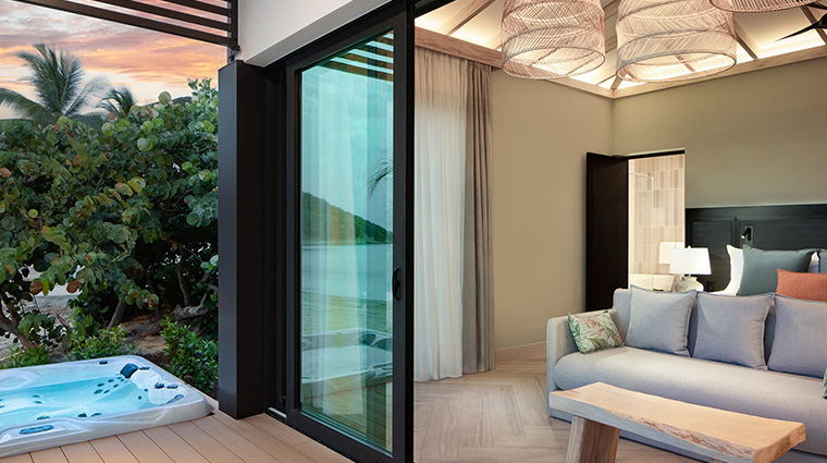 peter island resort beachfront hot tub