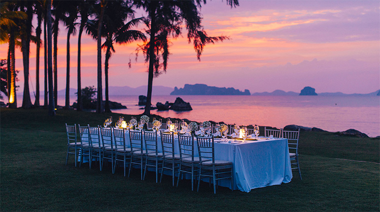 phulay bay a ritz carlton reserve pool lawn wedding