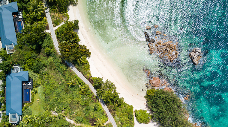 raffles seychelles Two Bedroom Beachfront Aerial