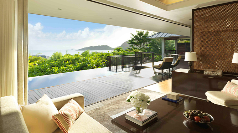 raffles seychelles Two Bedroom Oceanview Villa Lounge