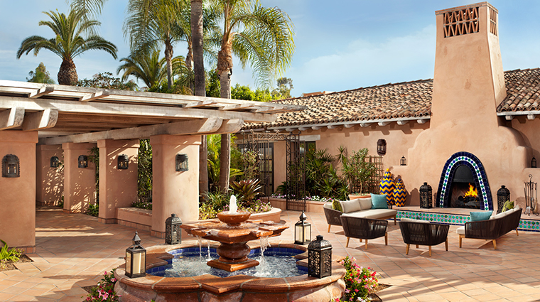 rancho valencia resort spa fountain courtyard