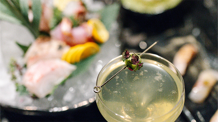 sakaba sushi with sake cocktail