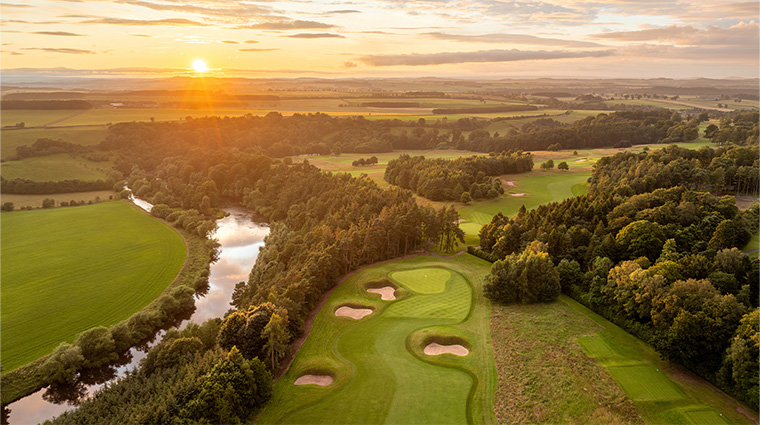 schloss roxburghe hotel and golf course aerial