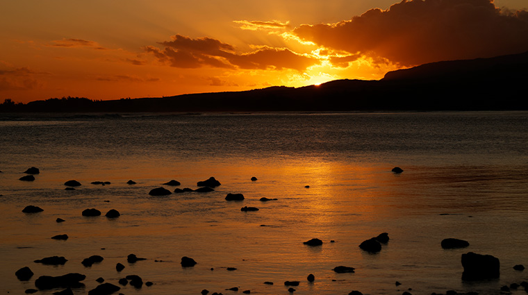 shanti maurice resort spa sunset