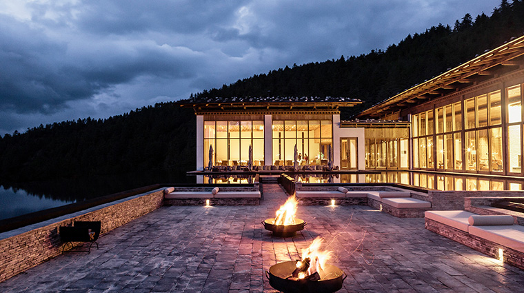six senses bhutan thimphu bhutan courtyard night