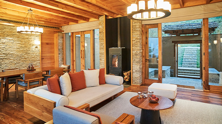 six senses paro Two Bedroom Villa living room