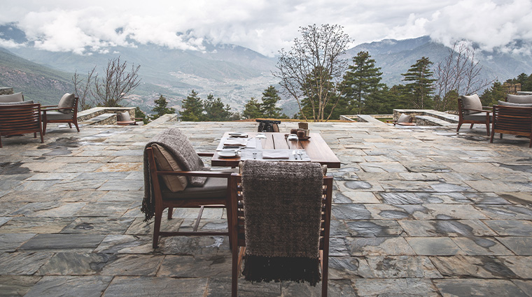 six senses paro terrace of living room