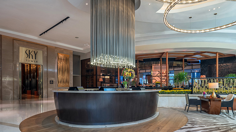 sky tower at solaire resort entertainment city lobby reception