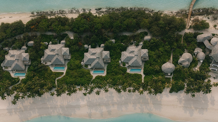 soneva secret beach villas aerial
