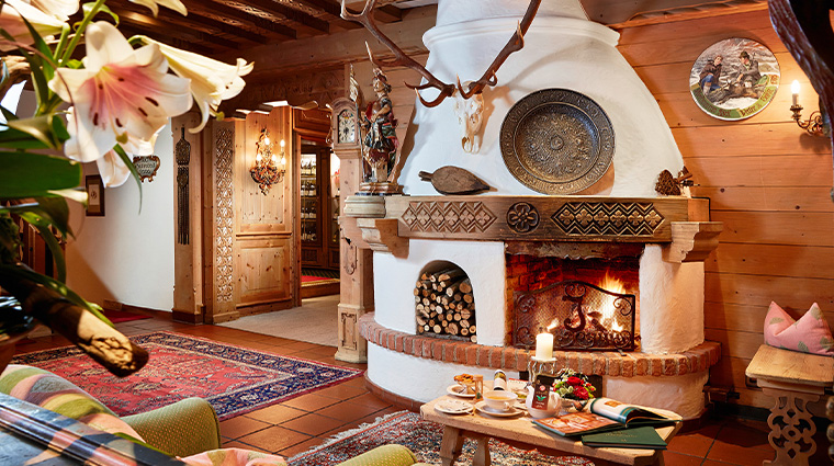 spa hotel jagdhof fireplace