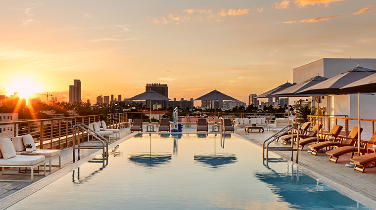 the betsy south beach rooftop pool sunset