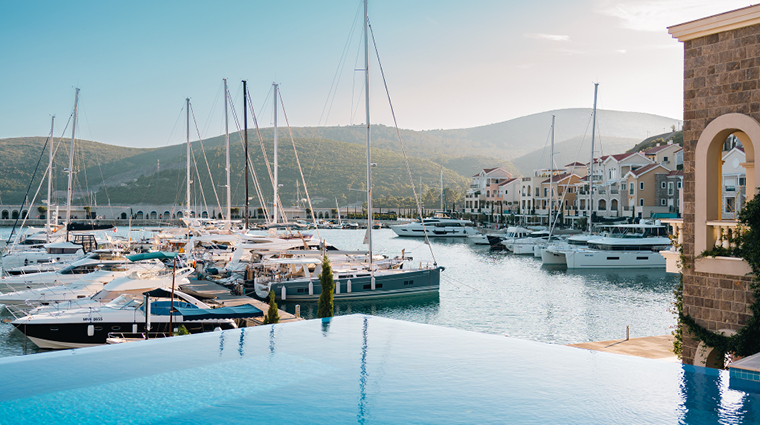 the chedi lustica bay outdoor pool view