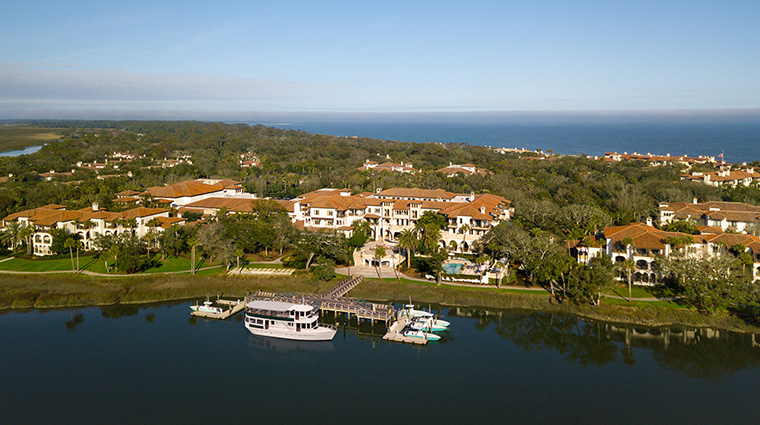 the cloister sea island aerial black banks river ocean