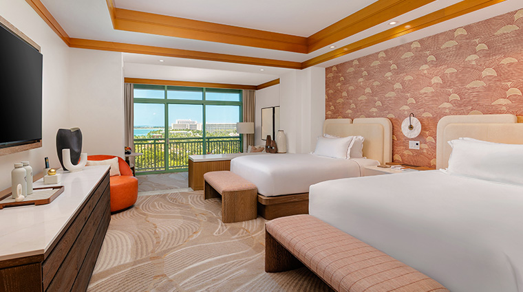 The Cove Double Queen Ocean Suite Model Room Bedroom