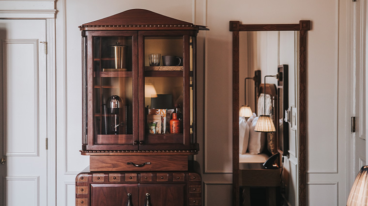 the driskill guest room cabinet