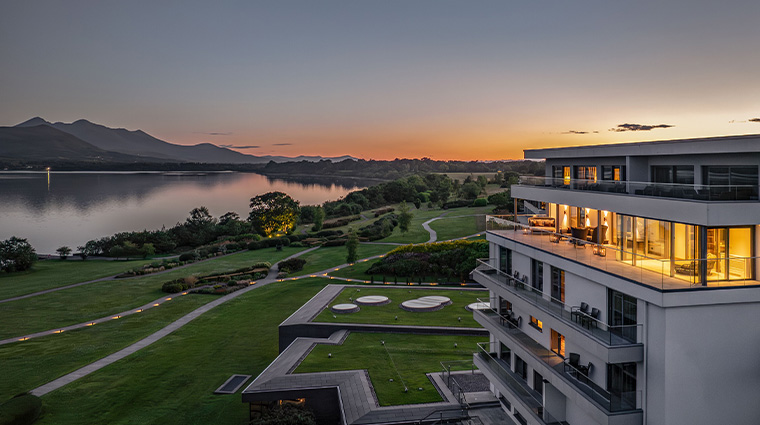 the europe hotel resort sunset on Lough Lein