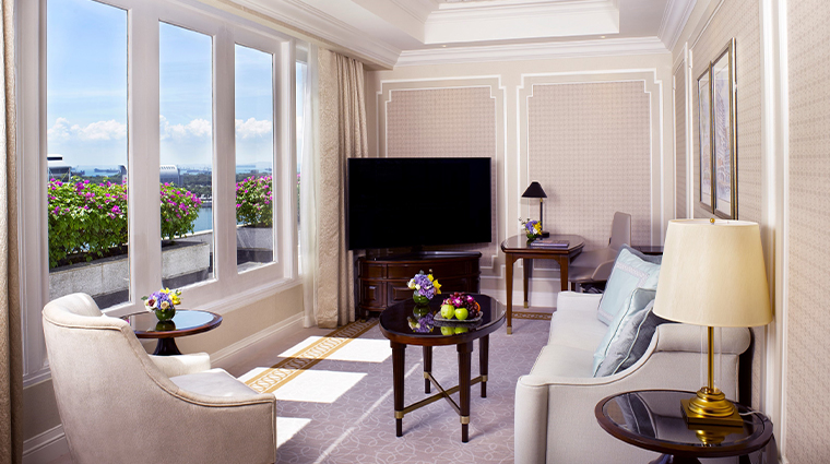 the fullerton hotel singapore updated palladian suite living room