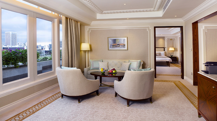 the fullerton hotel singapore updated palladian suite living room2