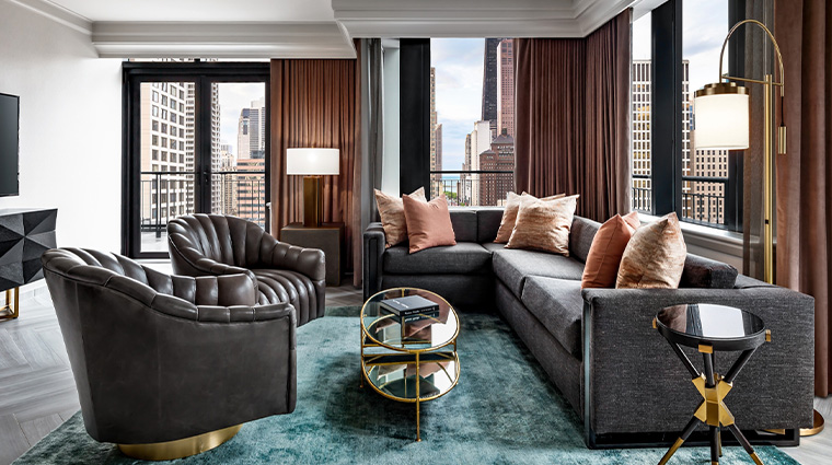 the gwen a luxury collection hotel lux suite living room